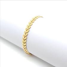Refined Gold Leaf Stainless Steel  Bracelet
