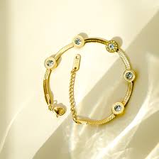 Geometric Link Bracelet with Crystal Accents