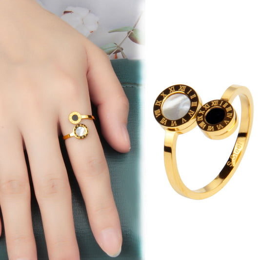 Roman Geometric pattern style ring