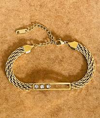 Premium Gold Chain Bracelet with Crystals