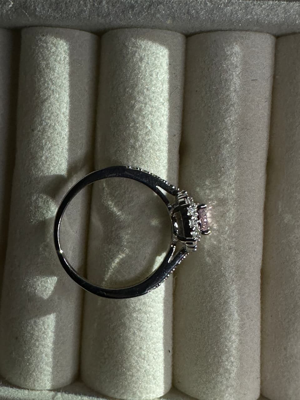 Pink Emerald stone zircon ring