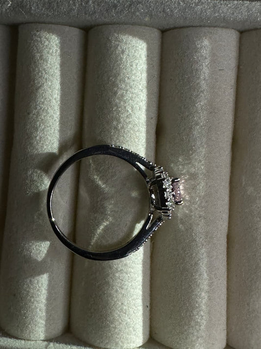Pink Emerald stone zircon ring