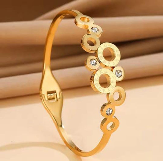 Sleek Round Charm Bangle