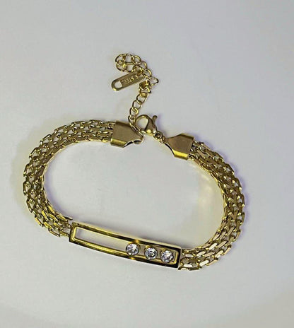 Premium Gold Chain Bracelet with Crystals