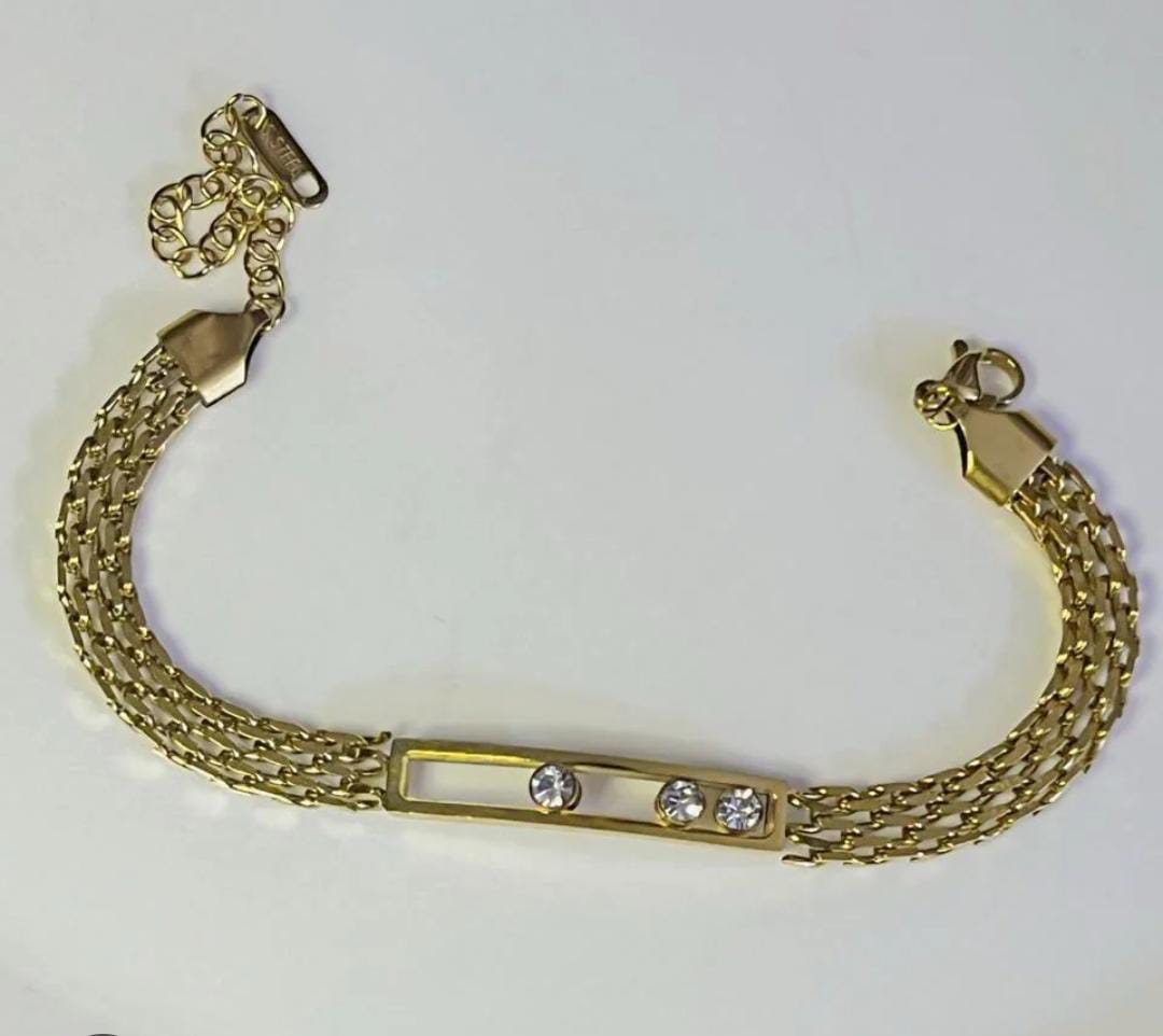 Premium Gold Chain Bracelet with Crystals