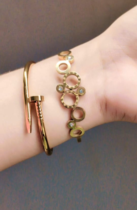 Sleek Round Charm Bangle