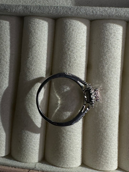 Pink Emerald stone zircon ring
