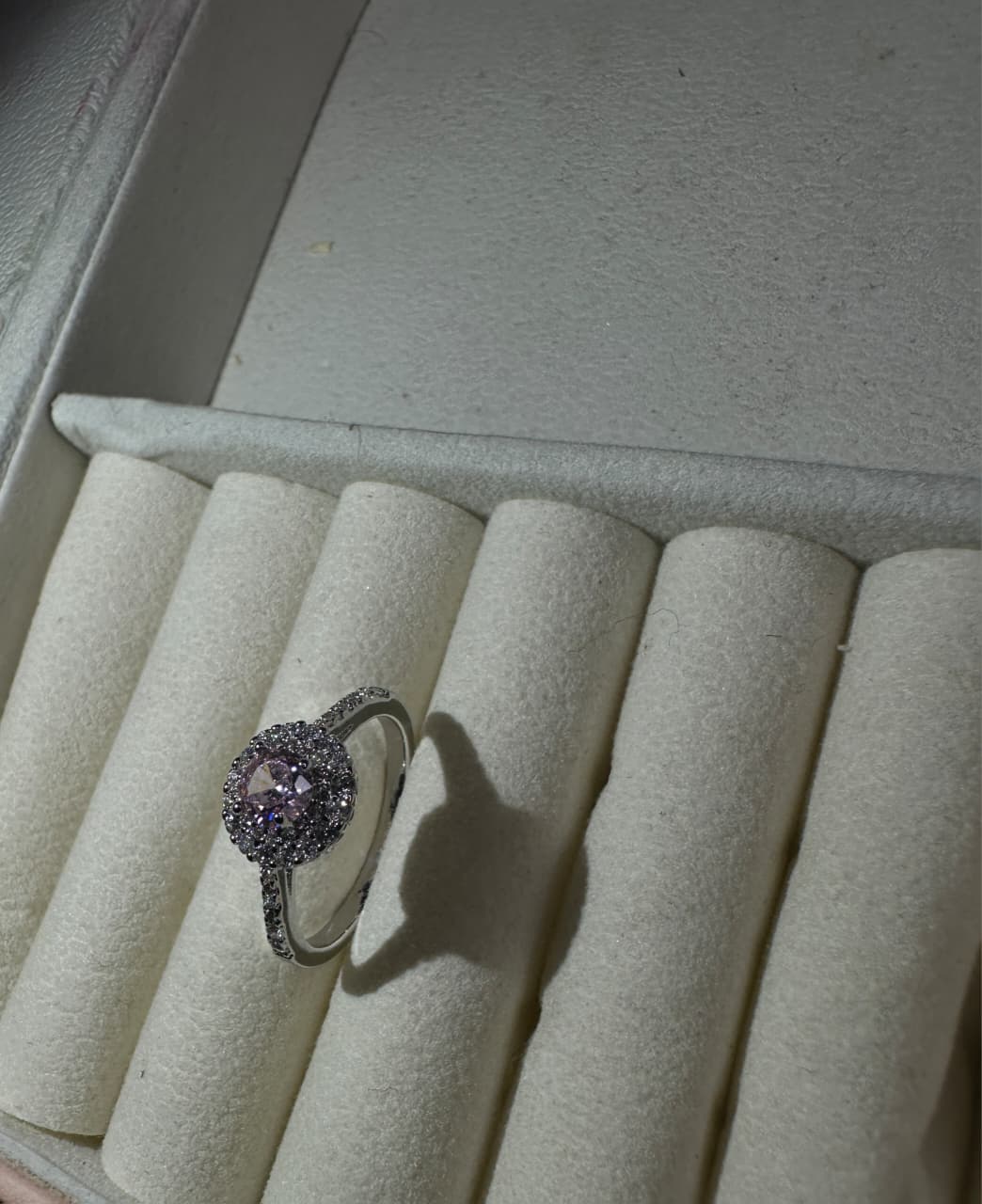 Pink Emerald stone zircon ring