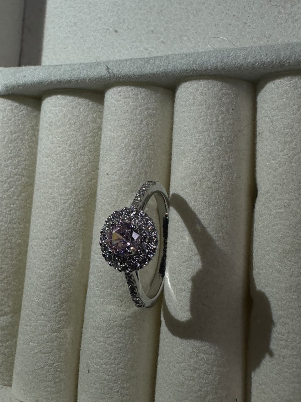 Pink Emerald stone zircon ring