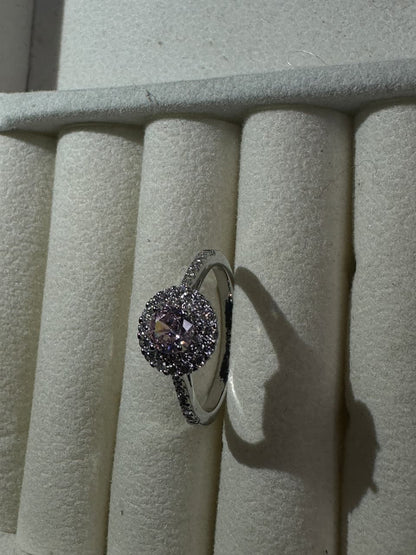 Pink Emerald stone zircon ring