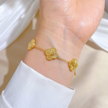 Premium Golden Four-Leaf Clover Bracelet (Copy)