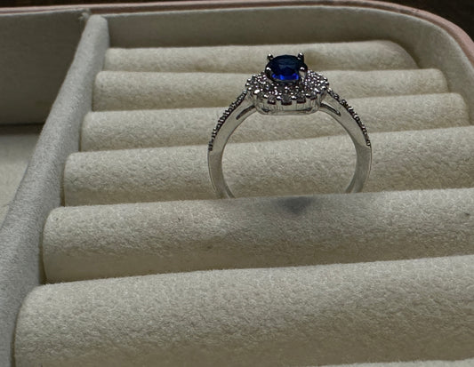 Sapphire Blue stone zircon ring