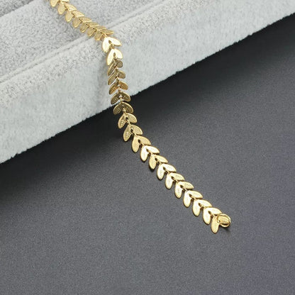 Refined Gold Leaf Stainless Steel  Bracelet