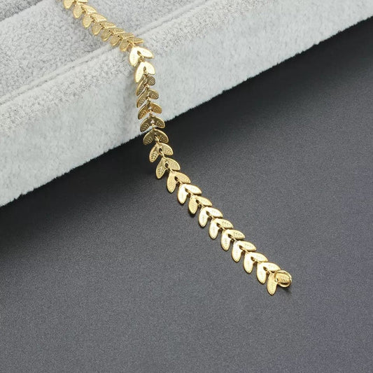 Refined Gold Leaf Stainless Steel  Bracelet
