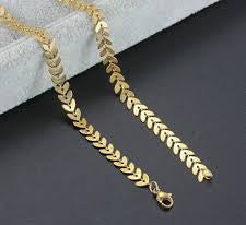 Refined Gold Leaf Stainless Steel  Bracelet